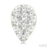 1/6 Ctw Lovebright Petite Pear Shape Round Cut Diamond Fashion Stud Earring in 10K Yellow Gold