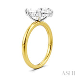1/10 Ctw Marquise Shape Round Cut Diamond Semi-Mount Engagement Ring in 14K Yellow and White Gold
