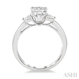 1/5 Ctw Pear Cut Diamond Semi-Mount Engagement Ring in 14K White Gold