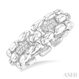 1/10 Ctw Bold Panther Link Round Cut Diamond Fashion Ring in Sterling Silver