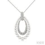1/10 Ctw Circular Bold Bead Round Cut Diamond Fashion Pendant With Chain in Sterling Silver