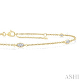 1/2 Ctw Marquise Cut Diamond Station Bracelet in 14K Yellow Gold