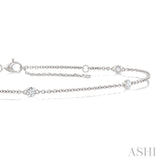 1/4 ctw Round Cut Diamond Station Bracelet in 14K White Gold