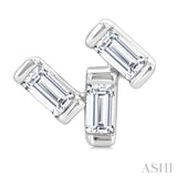 1/5 Ctw Baguette Diamond Petite Fashion Earrings in 10K White Gold