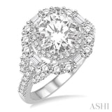 1 1/4 Ctw Diamond Semi-Mount Engagement Ring in 14K White Gold
