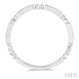 1/6 Ctw Marquise Mount Round Cut Diamond Stackable Band in 14K White Gold