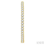 7 ctw Inside-Out Round Cut Diamond 1 3/4 Inch Hoop Earrings in 14K Yellow Gold