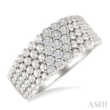 1/10 Ctw Bold Ball Bead and Slanted Round Cut Diamond Fashion Ring in Sterling Silver