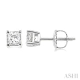 1/3 Ctw Princess Cut Diamond Stud Earrings in 14K White Gold