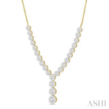 2 1/4 Ctw Lovebright Round Cut Diamond Necklace in 14K Yellow and White Gold