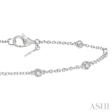 1/4 Ctw Circular Mount Round Cut Diamond Station Bracelet in 14K White Gold