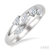 1/2 Ctw 5-Stone Pear and Marquise Cut Diamond Fashion Bold Band in 14K White Gold