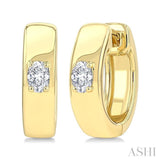1/6 Ctw Oval Shape Diamond Petite Huggie Earrings in 10K Yellow Gold