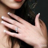 1/2 Ctw Diamond Engagement Ring with 1/4 Ct Princess Cut Center Stone in 14K White Gold