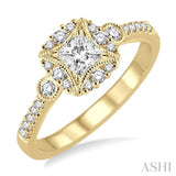 1/4 Ctw Diamond Semi-mount Engagement Ring in 14K Yellow Gold