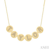 1/5 Ctw 'TAYLOR' Nameplate Single Cut Diamond Necklace in 10K Yellow Gold