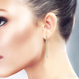 1 1/4 Ctw Lovebright Pear Shape Dangle Tip Round Cut Diamond Fashion Long Earrings in 14K Yellow and White Gold