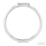 1/20 Ctw Initial 'N' Round Cut Diamond Fashion Ring in 10K White Gold