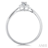 5x3 MM Oval Shape White Topaz and 1/20 Ctw Round Cut Diamond Halo Semi-Precious Ring in 10K White Gold