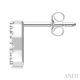 1/8 Ctw Initial 'Q' Single Cut Diamond Earrings in 10K White Gold