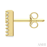 1/8 Ctw Initial 'M' Single Cut Diamond Earrings in 10K Yellow Gold