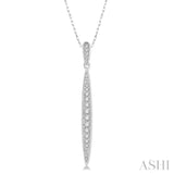 1/6 Ctw Spike Round Cut Diamond Pendant With Link Chain in 10K White Gold