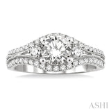 1/2 Ctw Diamond Semi-Mount Engagement Ring in 14K White Gold