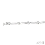1 1/5 Ctw Lovebright Round Cut Diamond Paperclip Link Bracelet in 14K White Gold
