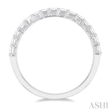 1/4 Ctw Straight Row Baguette Cut Diamond Stackable Fashion Band in 14K White Gold