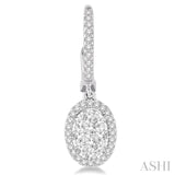 2 Ctw Oval Shape Diamond Lovebright Earrings in 14K White Gold
