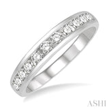 1/2 Ctw Channel Set 11 Stone Round Cut Diamond Wedding Band in 14K White Gold