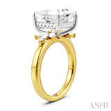 5/8 Ctw Akari Princess Shape Marquise and Round Cut Diamond Semi-Mount Engagement Ring in 14K Yellow and White Gold