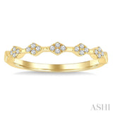 1/10 Ctw Geometric Round Cut Diamond Stackable Fashion Band in 10K Yellow Gold
