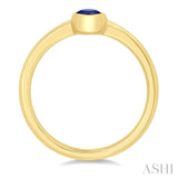 6X4 MM Oval Shape Sapphire Precious Solitaire Ring in 14K Yellow Gold