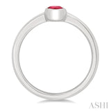 6X4 MM Oval Shape Ruby Precious Solitaire Ring in 14K White Gold