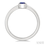 6X4 MM Oval Shape Sapphire Precious Solitaire Ring in 14K White Gold