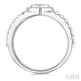 1/8 Ctw 6 MM Onyx and Round Cut Diamond Halo Semi-Precious Men's Ring in 10K White Gold