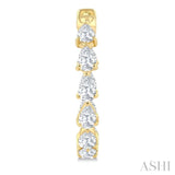 2 Ctw Inside & Out Pear Cut Diamond Fashion Hoop Earring in 14K Yellow Gold