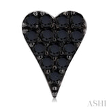 1/2 Ctw Heart Shape Round Cut Black Diamond Fashion Stud earrings in 10K White Gold