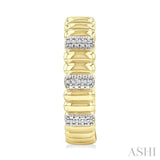 1/10 Ctw Bold Ribbed Round Cut Diamond Pirouette Fashion Hoop Earring in Yellow Gold Vermeil