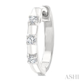 1/10 Ctw Round Cut Diamond Petite Huggie Earrings in 10K White Gold