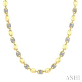 1/4 Ctw Bold Mariner Link Round Cut Diamond Fashion Necklace in Yellow Gold Vermeil
