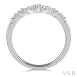 1/4 Ctw Marquise Garland Round Cut Diamond Wedding Band in 14K White Gold