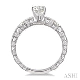 1/2 Ctw Diamond Engagement Ring with 1/4 Ct Round Cut Center Stone in 14K White Gold