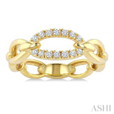 1/6 Ctw Open Link Round Cut Diamond Fashion Ring in 14K Yellow Gold