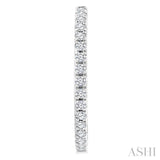 1/3 Ctw French Pave Set Round Cut Diamond Fashion Half Hoop Earrings in 14K White Gold