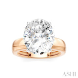 1/8 Ctw Oval Shape Round Cut Diamond Semi-Mount Engagement Ring in 14K Rose and White Gold