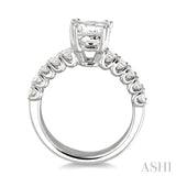 1.00 ctw Princess Cut Diamond Semi-Mount Engagement Ring in 14K White Gold