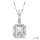 1/20 ctw Single Cut Diamond Vintage Pendant in Sterling Silver With Chain