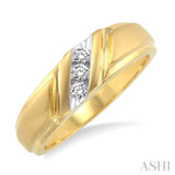 1/8 Ctw Round Cut Diamond Men's Ring in 10K Yellow Gold